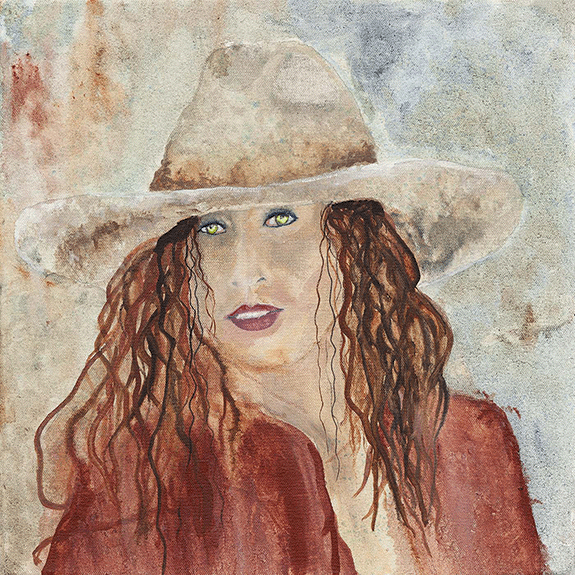My Work Hat  - Cowgirl Attitude Oil Painting