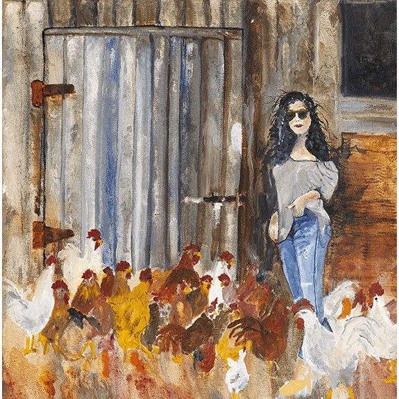 Staff Meeting  - Cowgirl Attitude Oil Painting