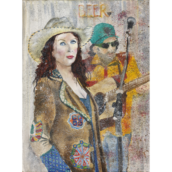 Lead Singer - Cowgirl Attitude Oil Painting