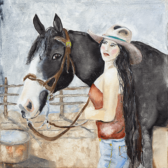 True Love - Cowgirl Attitude Oil Painting