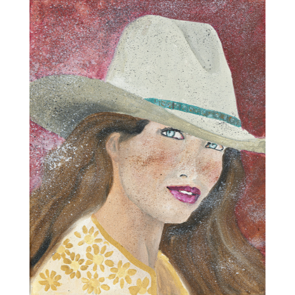 Would You Like to Dance - Cowgirl Attitude Oil Painting